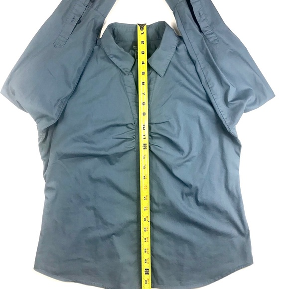 COVINGTON Petite B/D V-Neck Collared Blouse, LP/GP - Picture 3 of 8